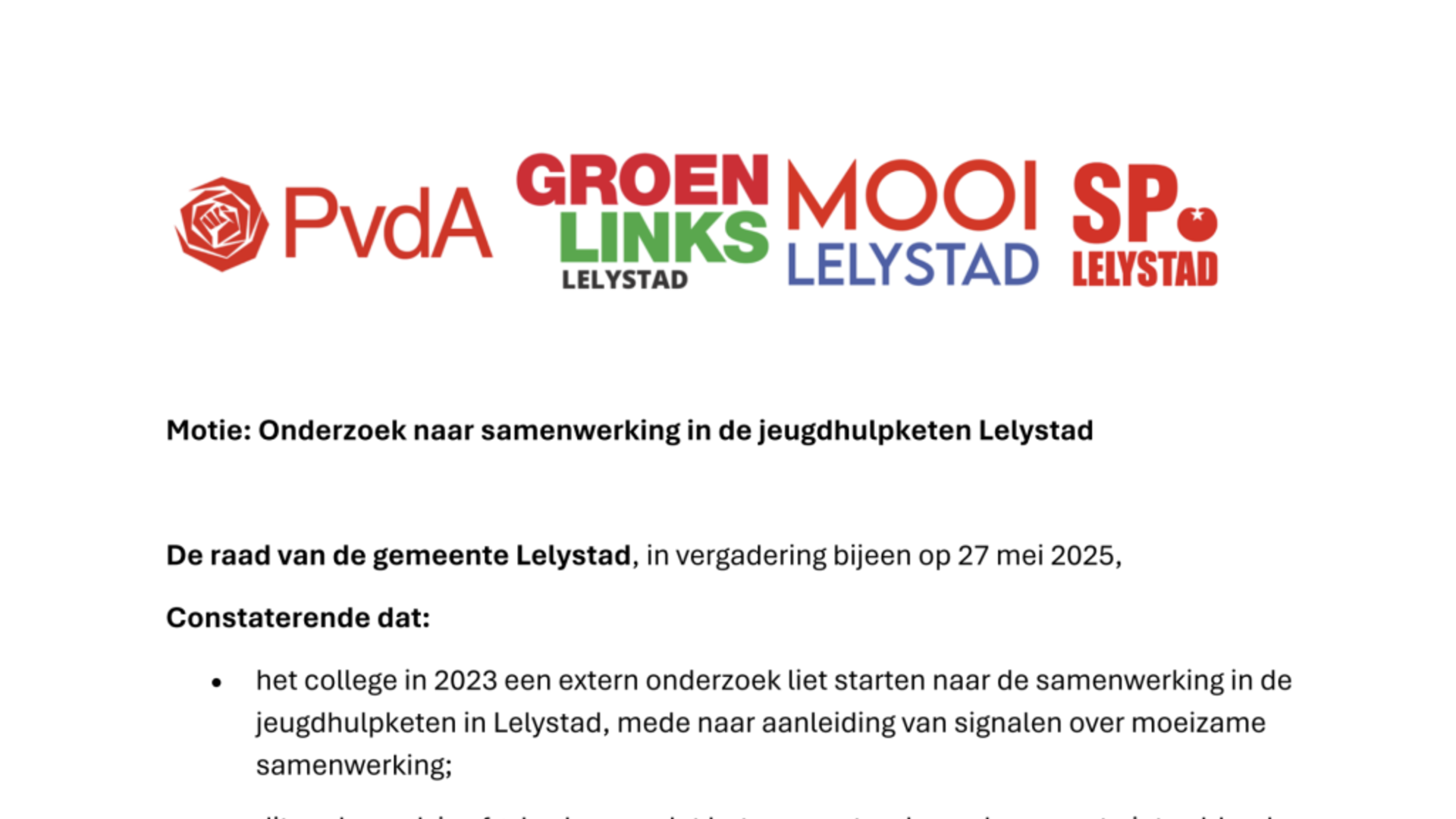 Motie-jeugdzorg